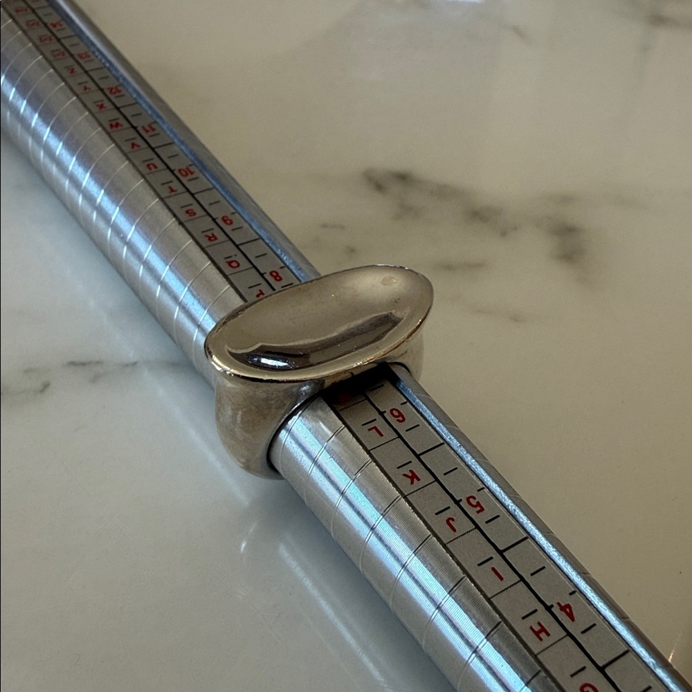 RLM Studios Sterling silver modernist concave ring, size 7.